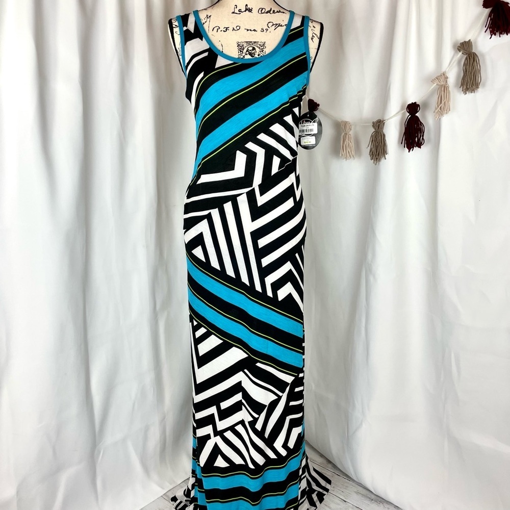 Nwt Libra Extra Long Maxi Dress Summer Small Bright Casual Beach Sleeveless